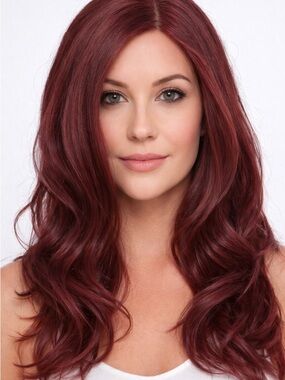 Rich Auburn Long Wavy Women’s Wig - Deep Red Hair